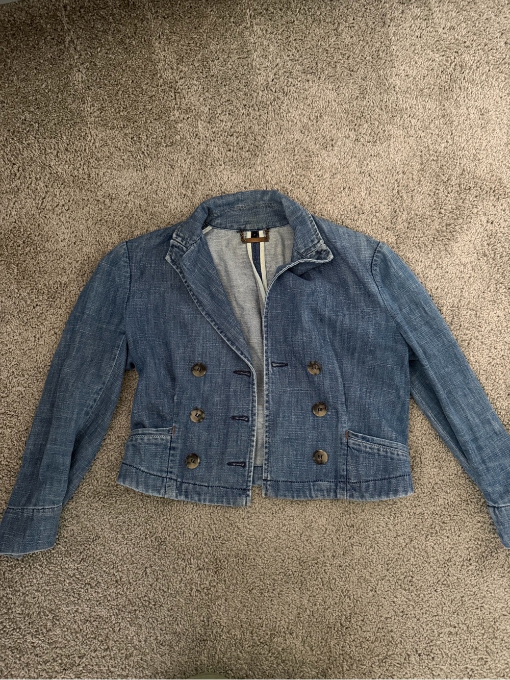Theory Cropped Denim Jacket Size P 000/00
